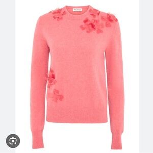 Molly Goddard Luca Floral Applique Lambswool Sweater